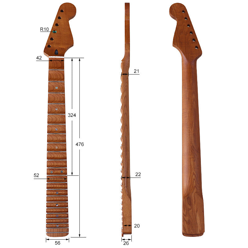 Full Scalloped Roasted Maple Neck,22 Frets