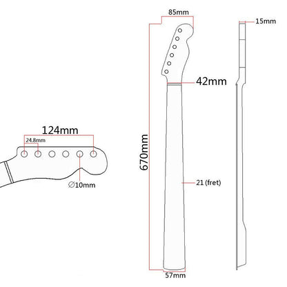 Maple Guitar Neck Rosewood Fingerboard For TL, 21 Fret