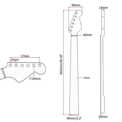 Guitar Neck Canadian Maple Handle Rosewood Fingerboardfor ST,22-frets