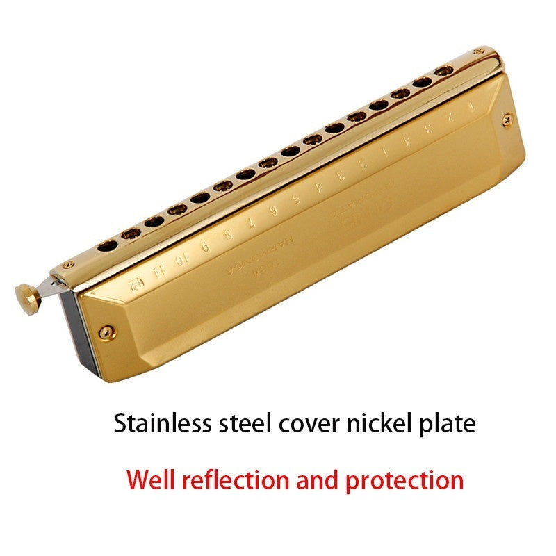 16 Hole 64 Tone Chromatic Harmonica