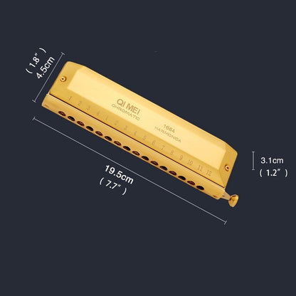 16 Hole 64 Tone Chromatic Harmonica