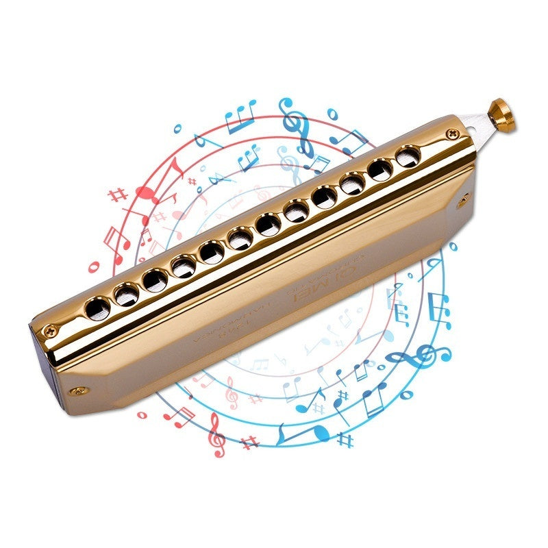16 Hole 64 Tone Chromatic Harmonica