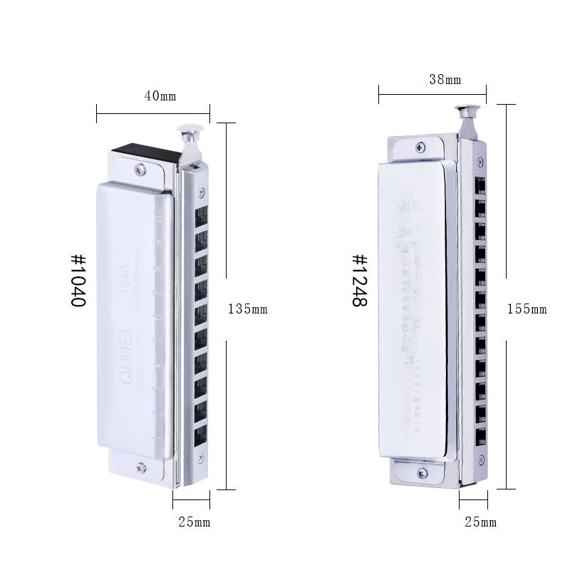 Chromatic Harmonica 10 Holes 40 Tones or 12 Holes 48 Tones