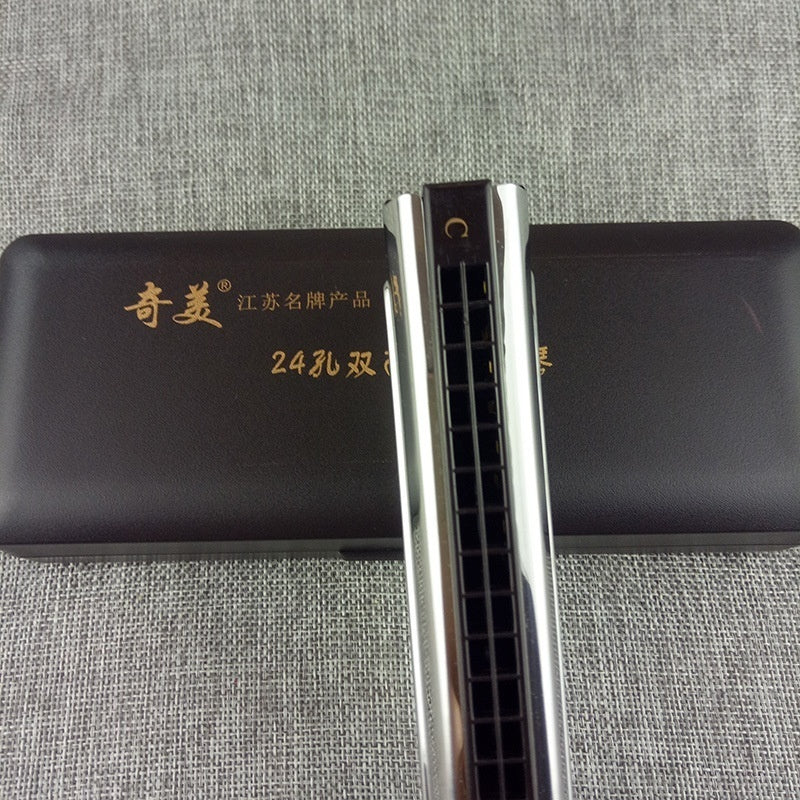 2-in-1 Tremolo Harmonica of C&G 24 Double Holes Wind Instrument