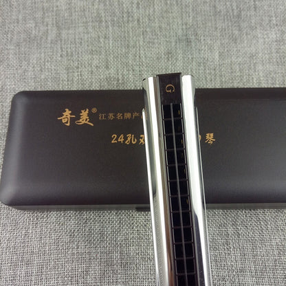 2-in-1 Tremolo Harmonica of C&G 24 Double Holes Wind Instrument