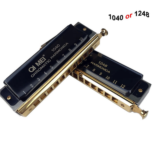 Wind Instrument Performance Competition 10 Hole 40 Tone or 12 Hole 48 Tone Chromatic Harmonica