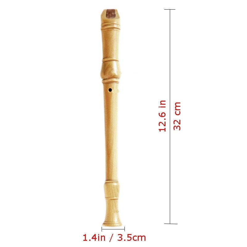 Wooden Flute Professional Instrument Easy Adjustable 8-Hole Treble Vertical Flute Soprano Recorder