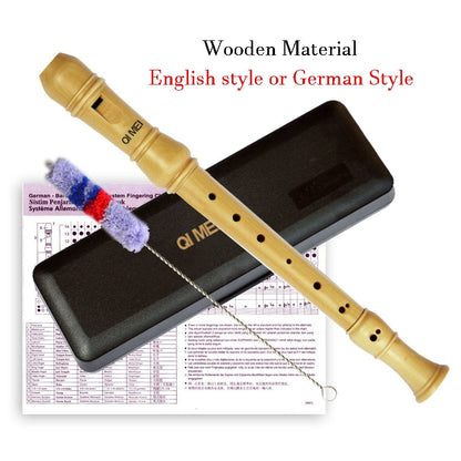 Wooden Flute Professional Instrument Easy Adjustable 8-Hole Treble Vertical Flute Soprano Recorder