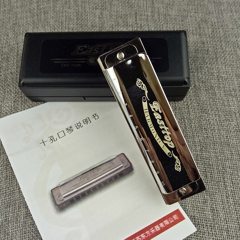 Harmonica 10 Holes Blues Harp paddy harmonica with Clear and Rich Sounds