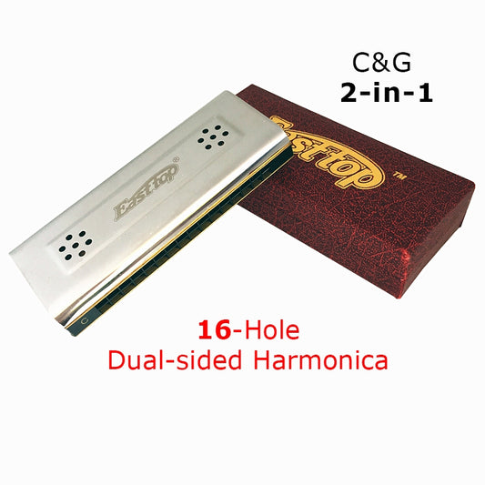 16-Hole C&G Key 2-in-1 Dual-sided Tremolo Harmonica