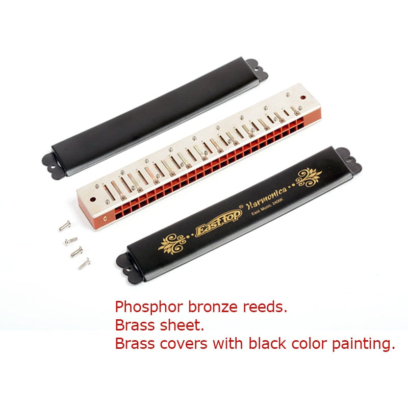 EASTTOP T2406K, 24holes Tremolo Harmonica for Beginner and Harmonica Lover