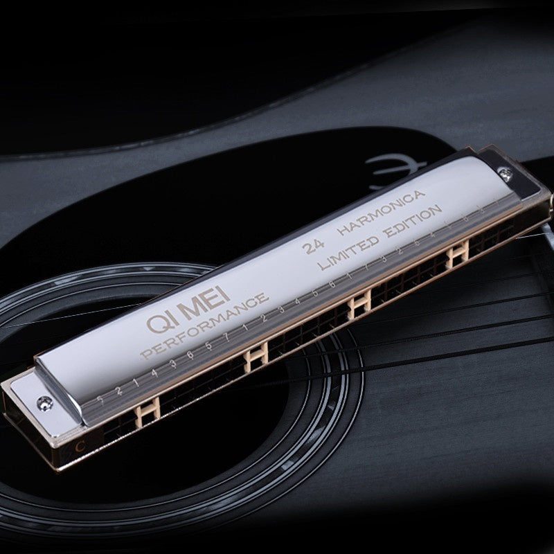 Playing Harmonica, 24-hole Tremolo Harmonica
