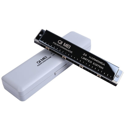 Playing Harmonica, 24-hole Tremolo Harmonica