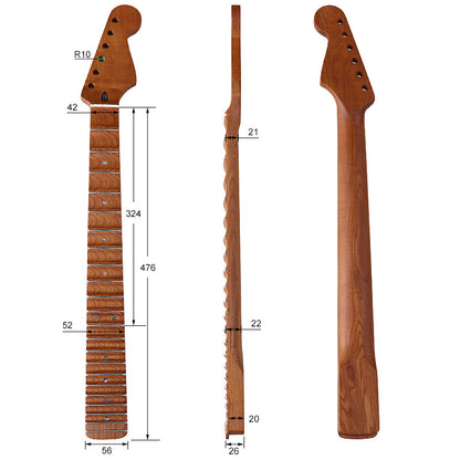 Full Scalloped Roasted Maple Neck，22 Frets