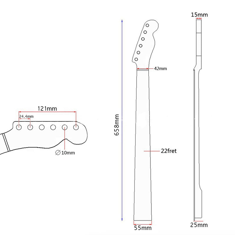 Canadian Maple Guitar Neck for Fender TL, 22-Fret Bright Yellow