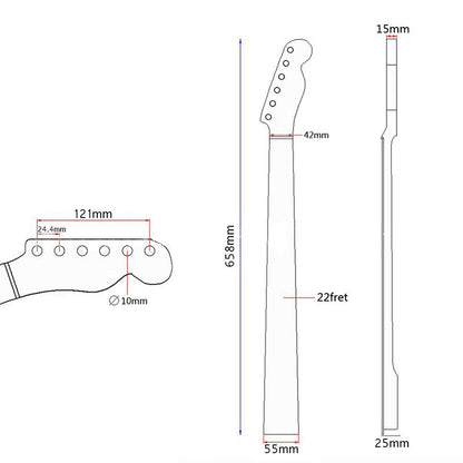 Canadian Maple Guitar Neck for Fender TL, 22-Fret Bright Yellow