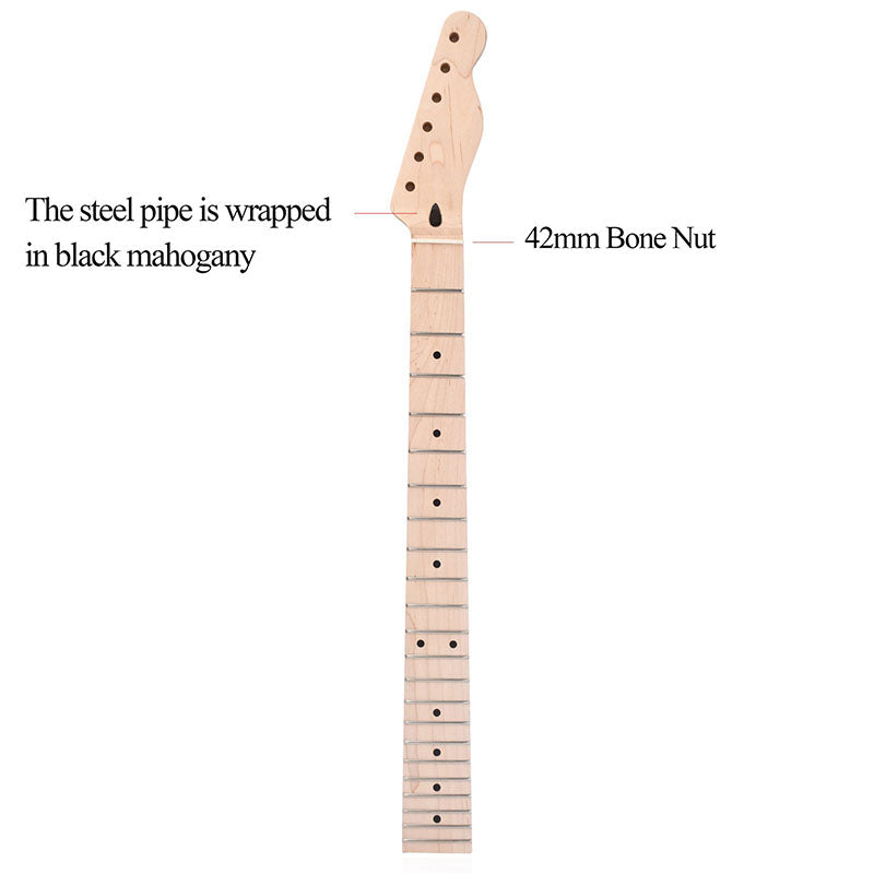 Canadian Maple Guitar Neck for TL Tele, 22 Frets Matte
