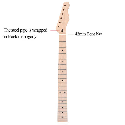 Canadian Maple Guitar Neck for TL Tele, 22 Frets Matte