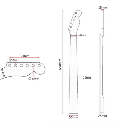 Canadian Maple Guitar Neck for Fender TL, 22-Fret Matte Yellow