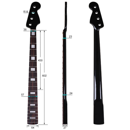 Canada Maple Wood 4 String Black JB Guitar Neck,20-fret