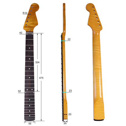 22-Frets Flamed Maple Neck For ST
