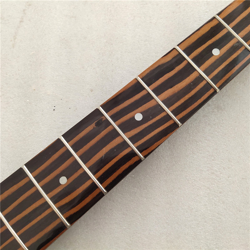 5 String Zebra Wood Bass Guitar Neck,20-Fret