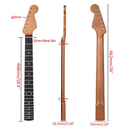 Roasted Maple Guitar Neck for ST, 21-fret