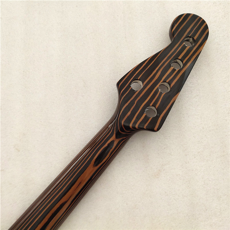 5 String Zebra Wood Bass Guitar Neck,20-Fret