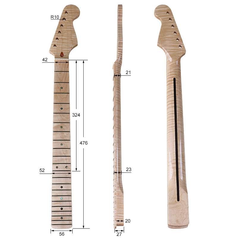 22-Fret Flamed Maple Neck for ST