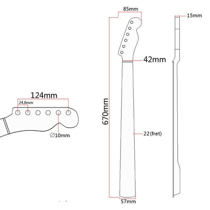 Maple Guitar Neck Rosewood Fingerboard for TL, 21-Fret