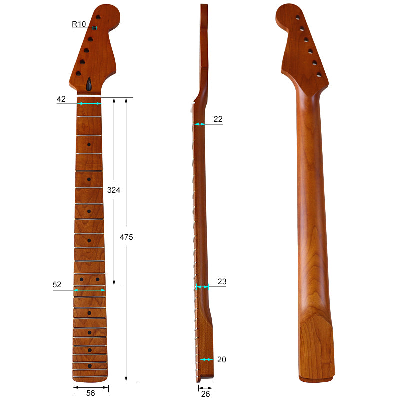 22-Fret Canada Roasted Maple Guitar Neck for ST