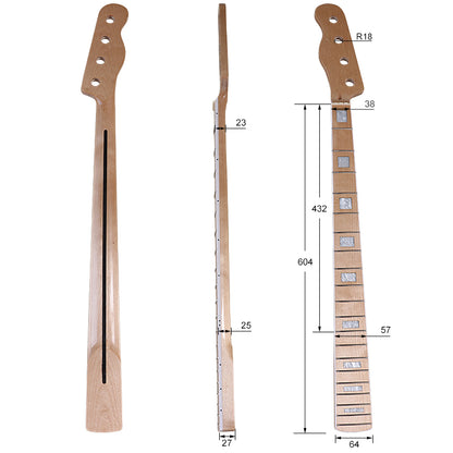 Left hand Canada Maple TL Bass Guitar Neck,20 fret