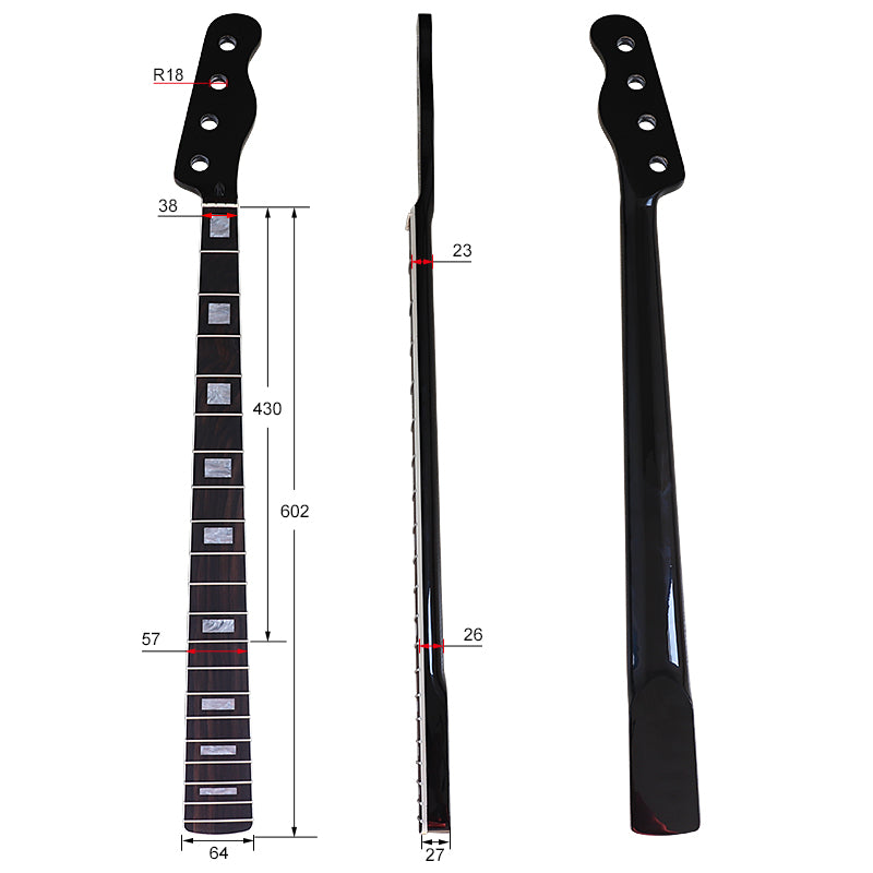 4 String TL Canada maple Electic Bass Guitar Neck,20-Fret