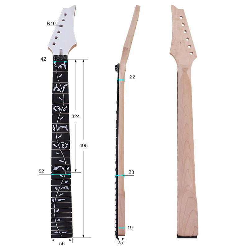 Canada Maple ST Guitar Neck Tree of Life Inlays Fingerboard,24-Fret
