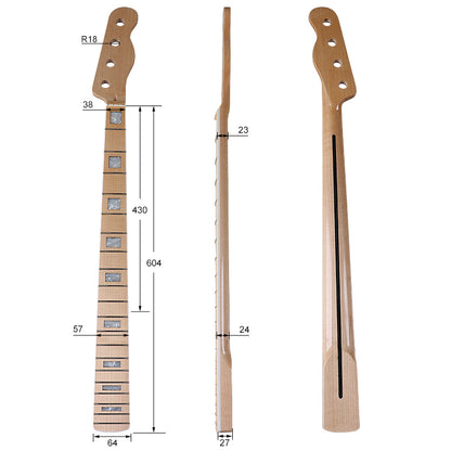 4 string Canada Maple TL Bass Guitar Neck,20 fret